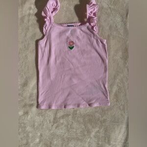 Old Navy Pink Ruffle Tank Top
